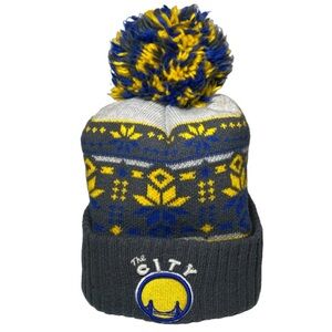 Golden State Warriors NBA New Era Beanie Hat Adult OSFA Blue/Yellow The City Cap